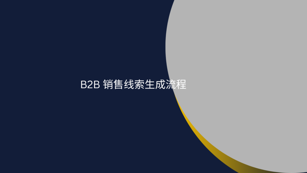 B2B 销售线索生成流程