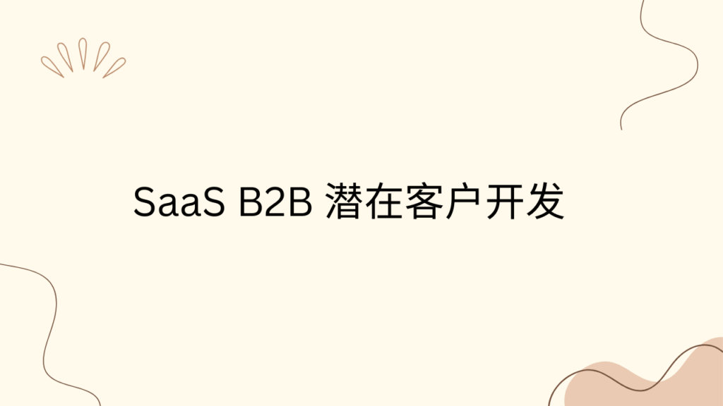 SaaS B2B 潜在客户开发